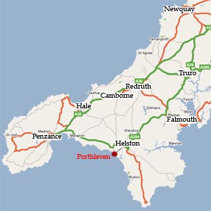 Map of Cornwall